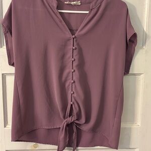 Women's Mauve Button-Down Top